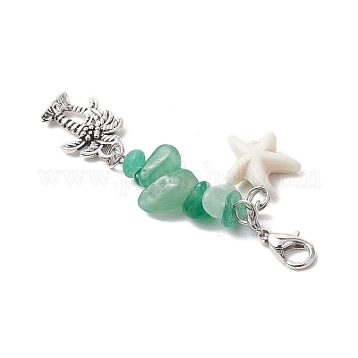 Чакра натуральные и синтетические драгоценные камни кулон морская звезда украшение HJEW-JM03004-1