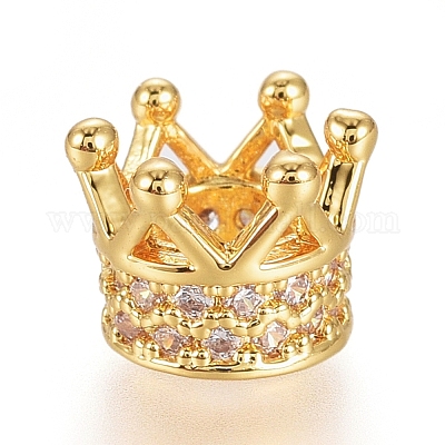 Латунные микро проложить кубического циркония бусы ZIRC-G166-39G-1