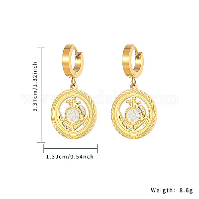 Серьги-кольца из нержавеющей стали 304 с эмалью FL9433-1-1