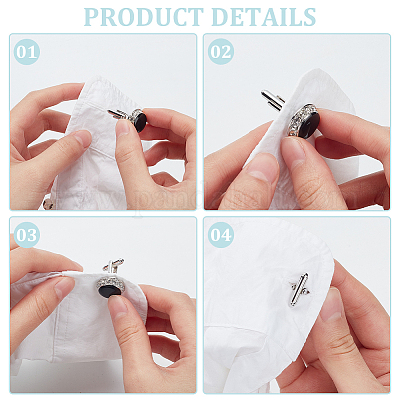 1 комплект запонок из латуни со стразами для мужчин KK-WR0001-11-1