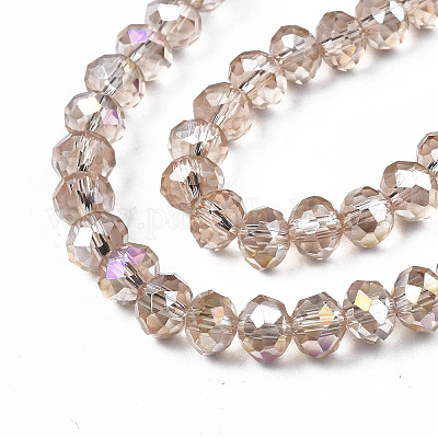 Стеклянные бусины с гальваническим покрытием  EGLA-A034-T1mm-B24-1