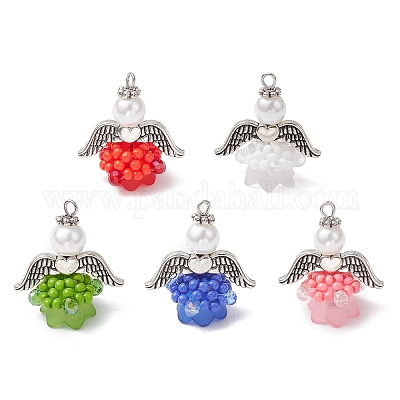 Подвески-ангелы из стеклянных бисеров PALLOY-MZ00714-1