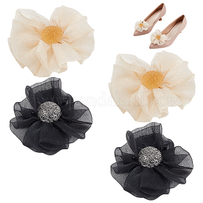 2 пара двухцветных обувных пряжек-зажимов из сплава DIY-GO0003-51A-1