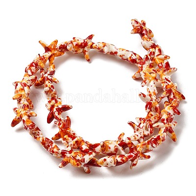 Нити из синтетических бирюзовых бусин G-P507-04C-1