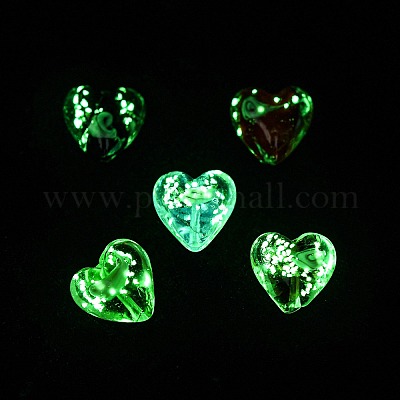 Светящиеся бусины лэмпворк из золота и песка ручной работы FOIL-B001-04-1