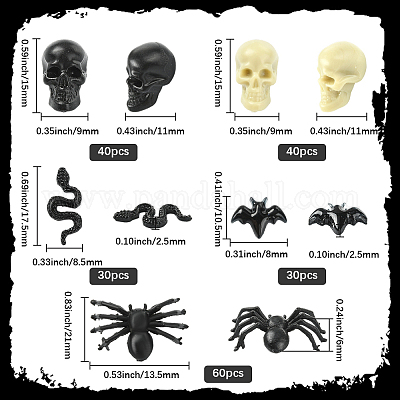 200 шт. 5 стиля кабошонов из смолы на тему Хэллоуина AJEW-SP0002-93-1