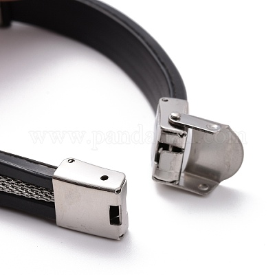 Мужской браслет из силиконового шнура BJEW-M206-02P-1