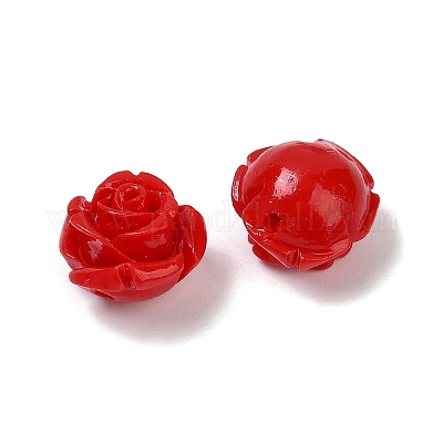 Резные бусины из синтетического коралла&nbsp;CORA-H003-01A-14-1