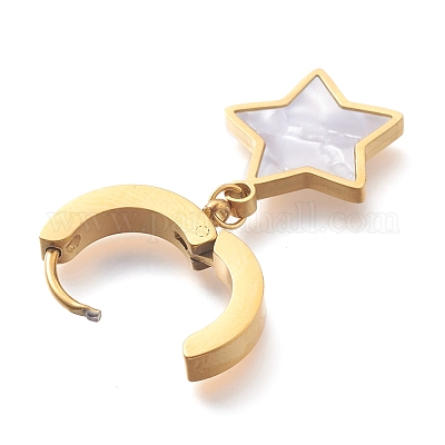 Серьги-кольца Huggie Hoop из нержавеющей стали 304 EJEW-O098-11G-1