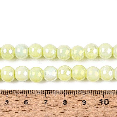 Гальванические непрозрачные стеклянные бусины EGLA-T026-8mm-05D-1