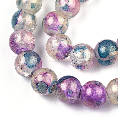 Выпечки окрашенные нити шарик хруст стекла DGLA-R053-05M-1