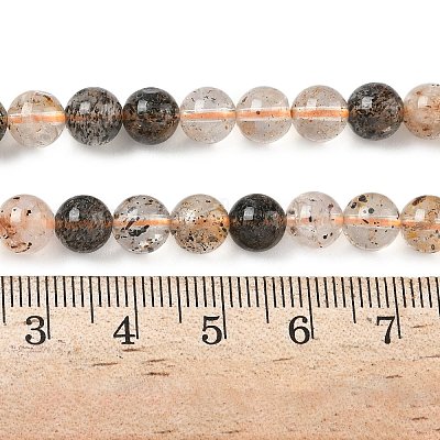 Нити натуральных алмазных бусин херкимер G-Z115-C01-6mm-1