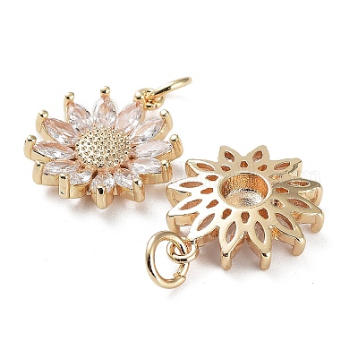 Подвески из латуни с покрытием из прозрачного кубического циркония KK-B078-01G14-1