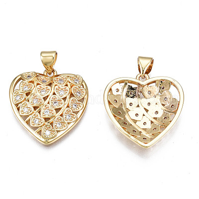 Латунные микропаве прозрачные подвески с фианитом ZIRC-N039-188-NF-1