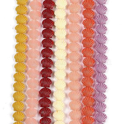 Нити резных бусин синтетического коралла CORA-K009-05A-1