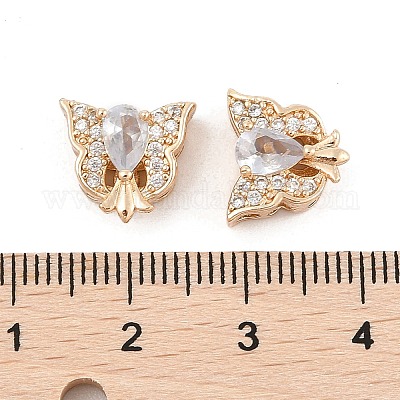 Стойки обшивки латунь микро проложить кубического циркония бусы KK-F879-08G-1