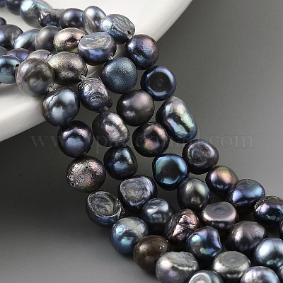 Окрашенные натуральные культивированные нити из пресноводного жемчуга PEAR-A006-04G-1