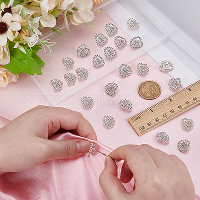 24 шт. стеклянные пуговицы со стразами BUTT-FG0001-51-1