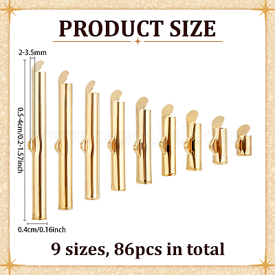 86 шт. 304 нержавеющая сталь скользящая застежка на конце трубки STAS-ME0002-22-1