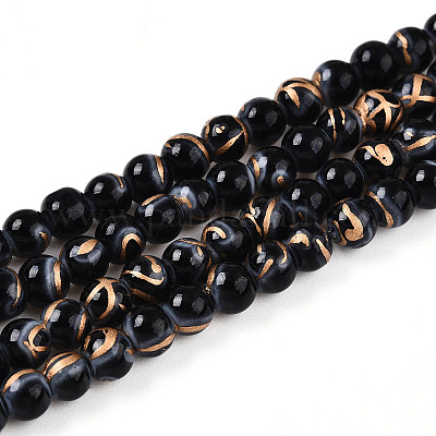 Выпечка окрашенные стеклянные бусины пряди DGLA-N010-6mm-M-1