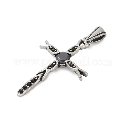 Подвески из хирургической нержавеющей стали 316 с микропаве из кубического циркония STAS-D304-13AS-1