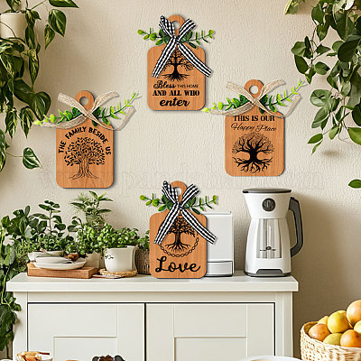 Деревянная подвеска HJEW-WH0074-022-1