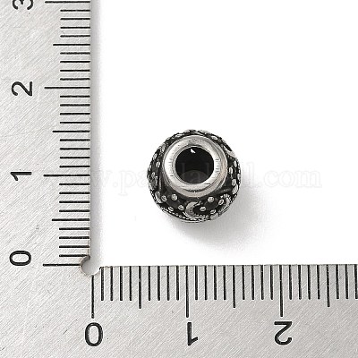 Европейские бусины из нержавеющей стали 304 STAS-H238-09G-AS-1