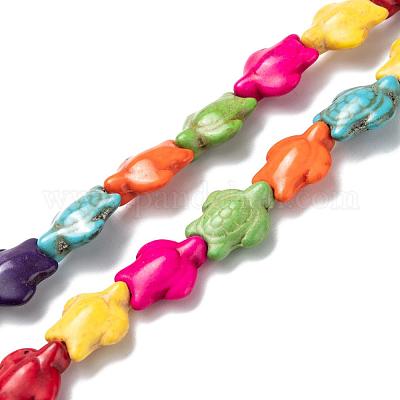 Окрашенные синтетические бирюзовые бусы нити G-M152-01-A-1