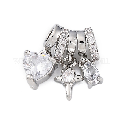 Латунные микро проложить кубического циркония подвески KK-P289-03P-1