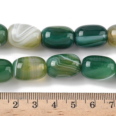 Нити бусин из натурального полосатого агата/полосатого агата (окрашенного и нагретого) G-H324-01A-1