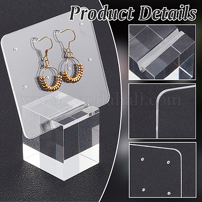 Акриловые подставки для сережек куб EDIS-WH0032-16B-1