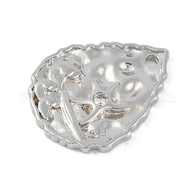 Латунные микропаве прозрачные подвески с фианитом KK-Z075-13P-1