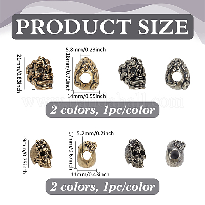 4 шт. 4 стиля для повседневного использования на открытом воздухе латунный парашютный трос европейские бусины FIND-FG0003-73-1