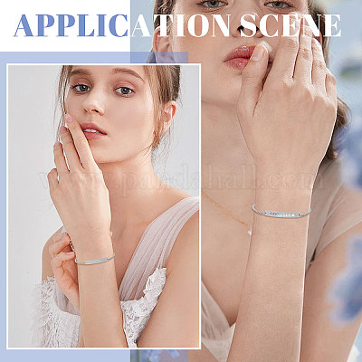 6шт регулируемые браслеты-слайдеры из нержавеющей стали BJEW-CA0001-10-1