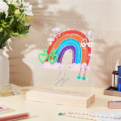 Прозрачные акриловые подставки для сережек с наклоном назад EDIS-WH0035-20B-02-1