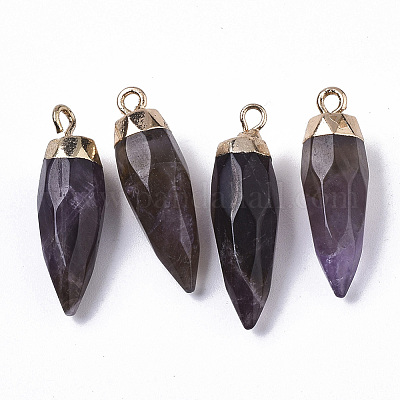 Подвески из натурального аметиста с золотым покрытием X-G-S359-078F-1