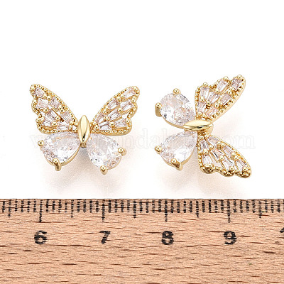 Латунные микро проложить кубического циркония бусы KK-N276-09G-1