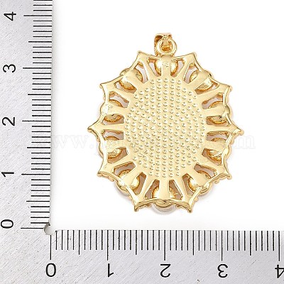 Овальные подвески из натуральной белой ракушки KK-F919-46G-1