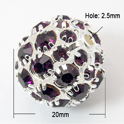 Латунные бусины со стразами  RB-Q165-5-1