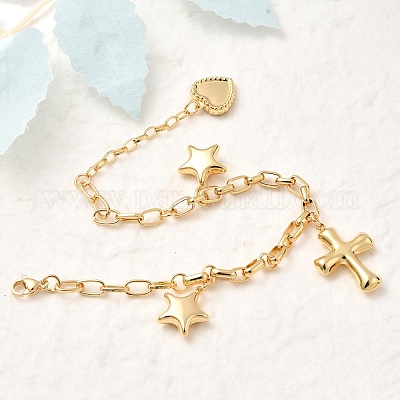 Браслеты с подвесками из нержавеющей стали 304 BJEW-P368-04G-1