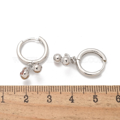 Латунные кубических серьги циркония обруч EJEW-Q015-01P-B-1