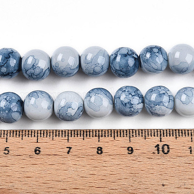 Выпечка окрашенные стеклянные бусины пряди X-DGLA-N003-10mm-C07-1