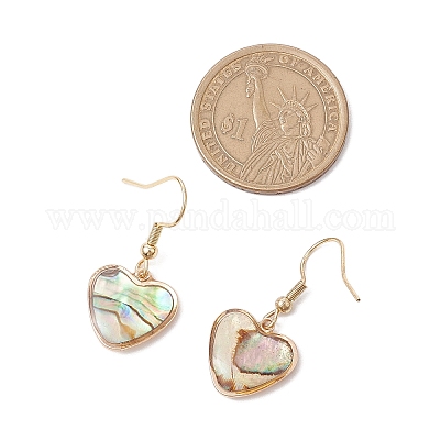 Естественно Paua оболочки болтающийся серьги EJEW-JE06274-04-1