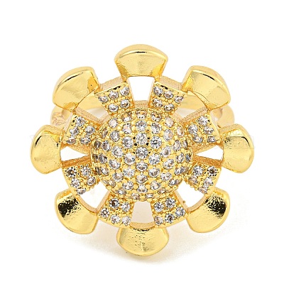 Открытое кольцо-манжета с прозрачным кубическим цирконием для шлема RJEW-L121-026G-1