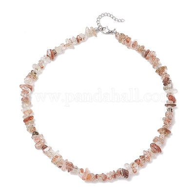 Ожерелья из натурального черного золота с рутиловым кварцем NJEW-JN05295-1