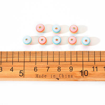 50 шт. Прозрачные бусины из смолы в полоску RESI-YW0001-02D-1