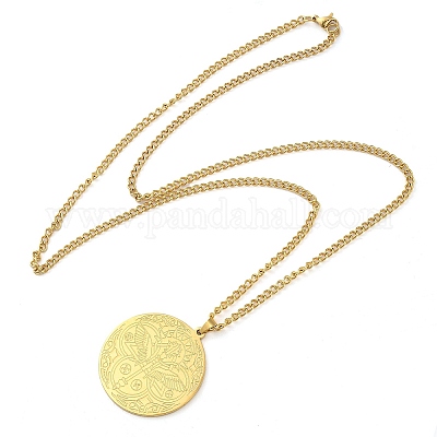 Ожерелья с подвесками из нержавеющей стали 304 NJEW-H034-05G-1