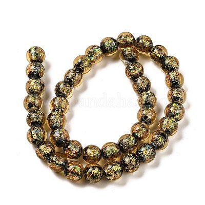 Нити стеклянных бусин из дихроичной фольги ручной работы DICH-U001-06B-1