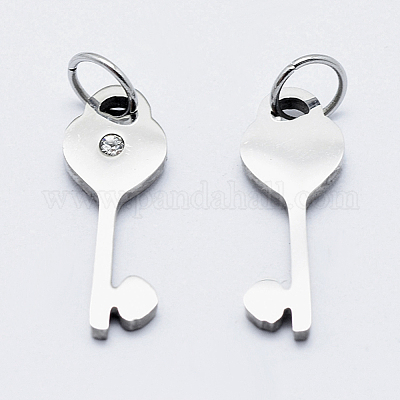 Подвески из хирургической нержавеющей стали 316 с микропаве из прозрачного кубического циркония ZIRC-J040-12P-1