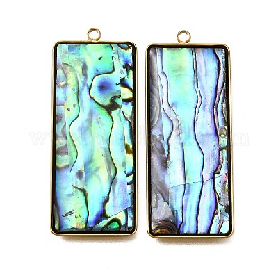 Подвески из натуральной ракушки пауа из нержавеющей стали 304 STAS-Z125-01A-G-1